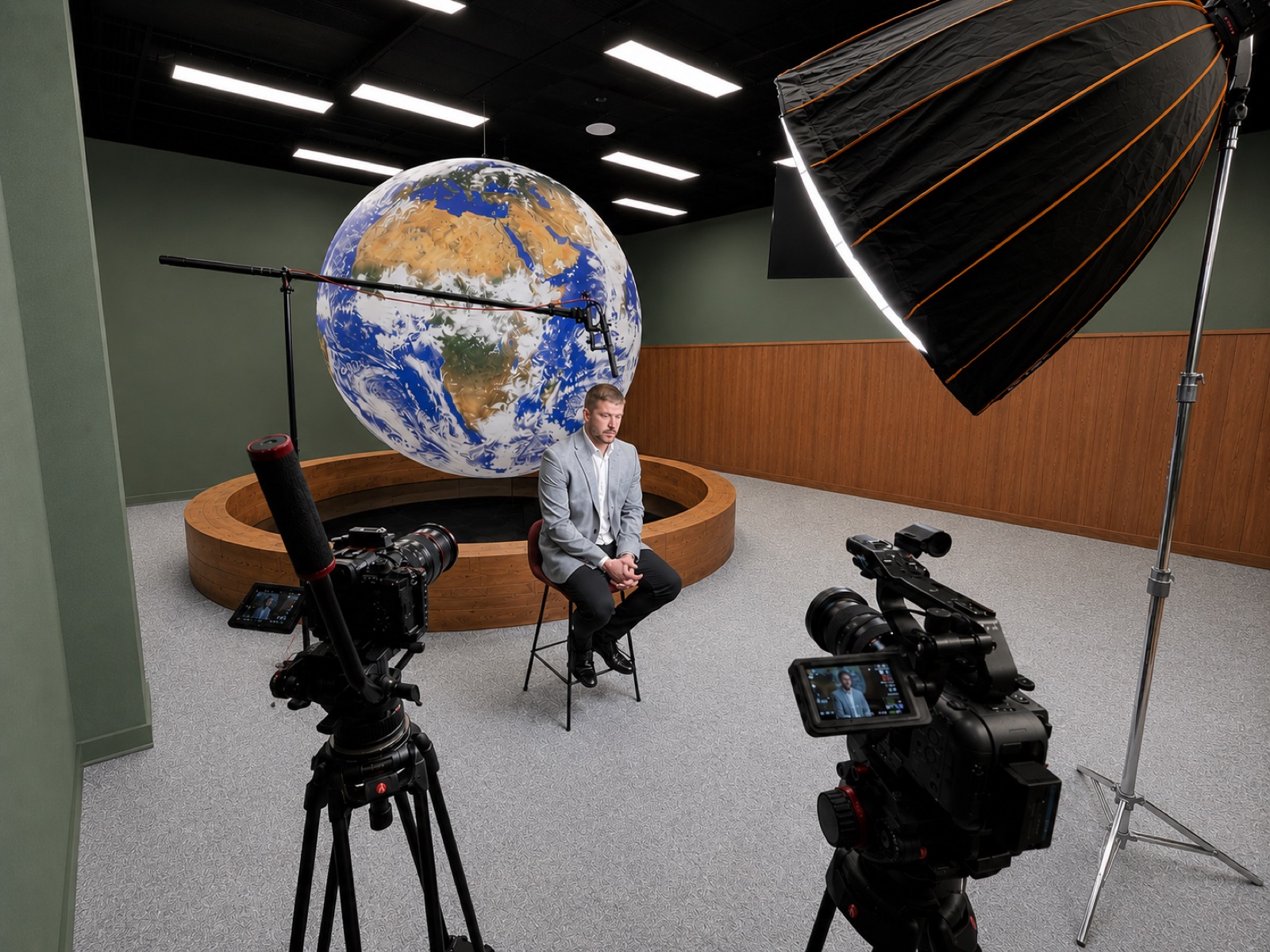 An interview being recorded in the MarketScale studio in Dallas