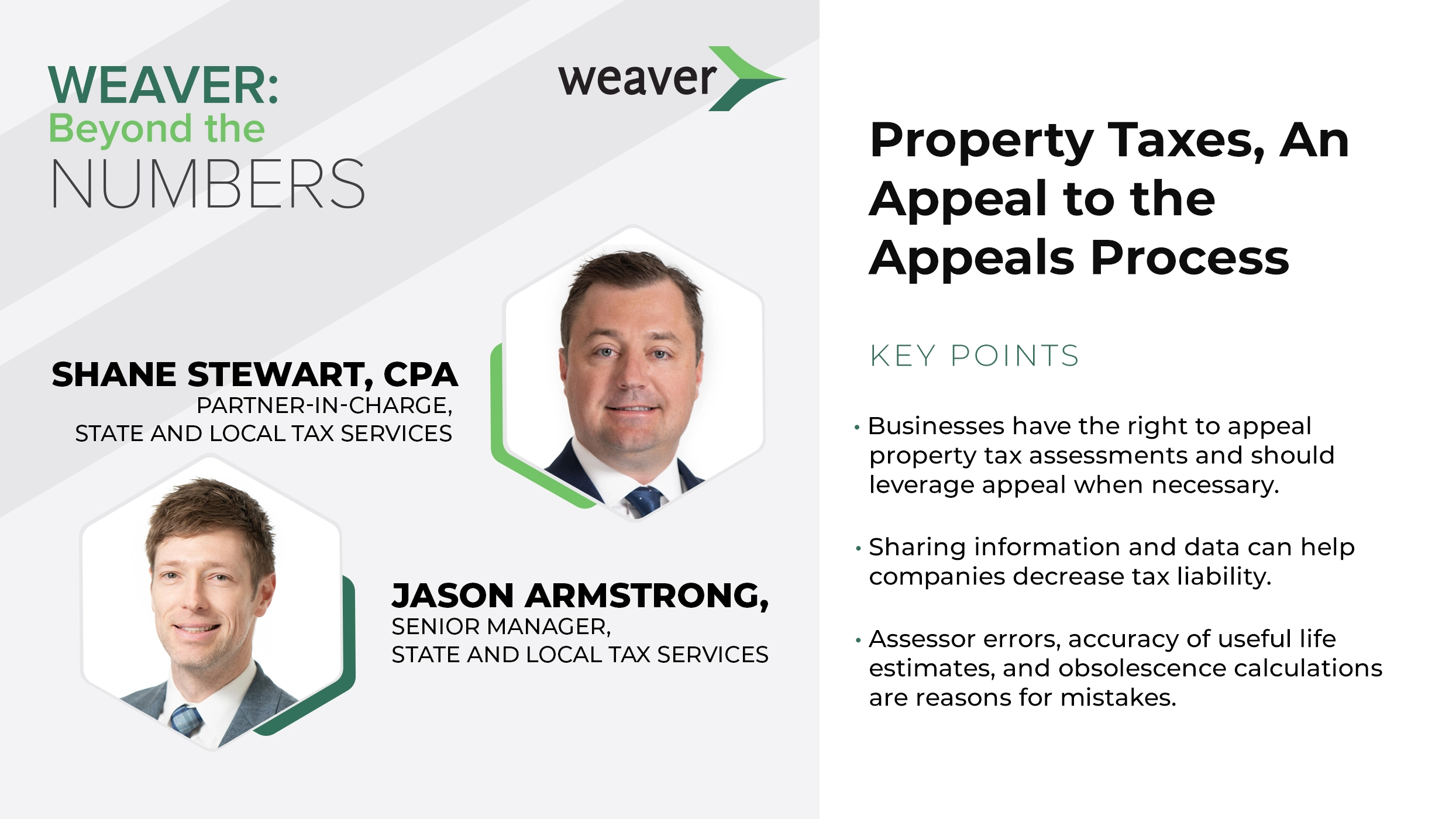 Weaver Beyond the Numbers Property Taxes, An Appeal to the Appeals