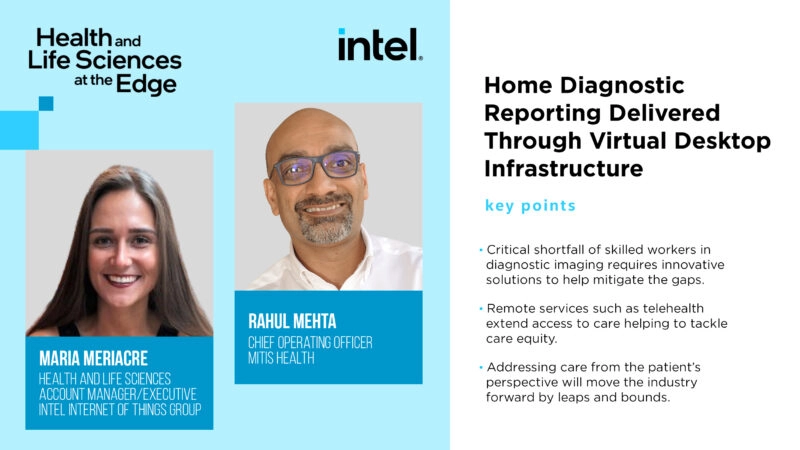 Home Diagnostic Reporting delivered through virtual desktop infrastructure