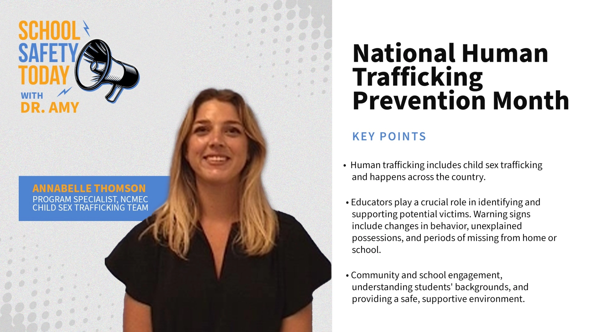 National Human Trafficking Prevention Month