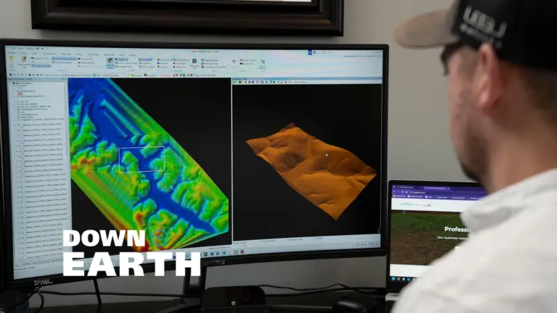 Christopher Bagley, data manager for LETEL, processes the LiDAR data in LP360 Drone software.